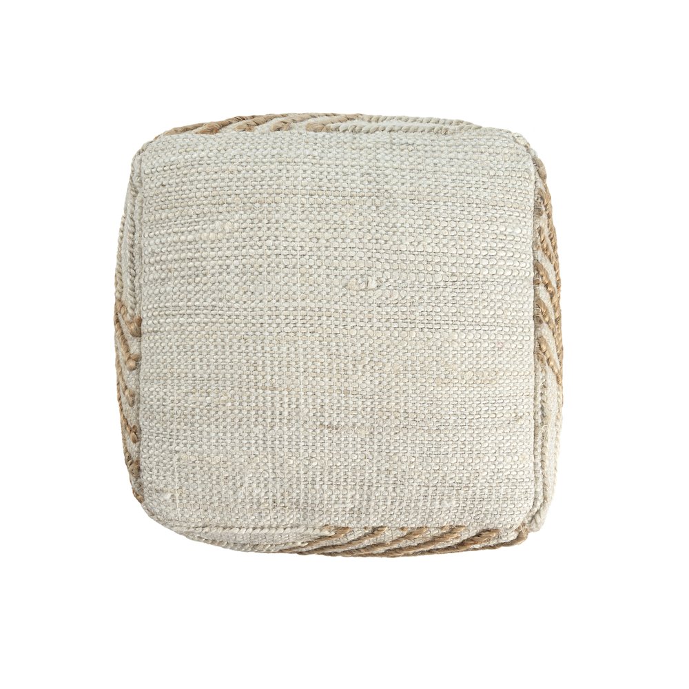 Mesa Pouf Pouf  Finish in White/Beige 18" x 18" x 18". Picture 4