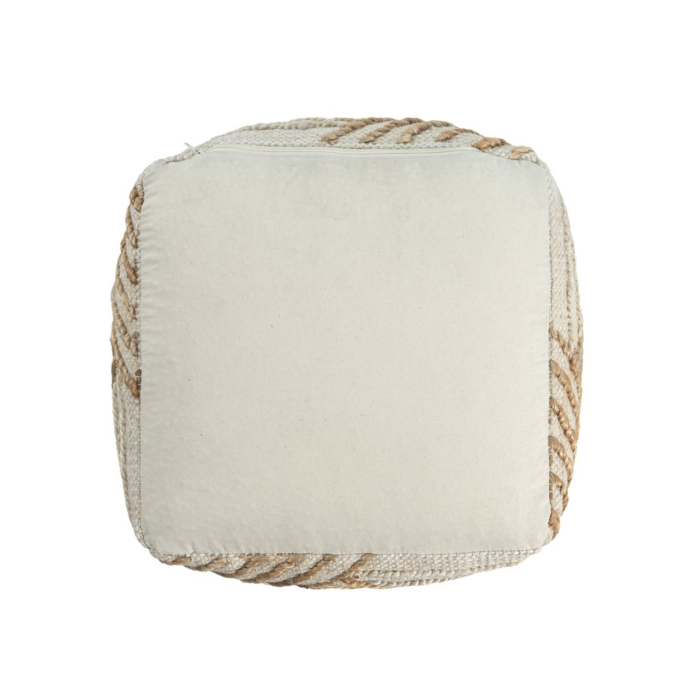 Mesa Pouf Pouf  Finish in White/Beige 18" x 18" x 18". Picture 5