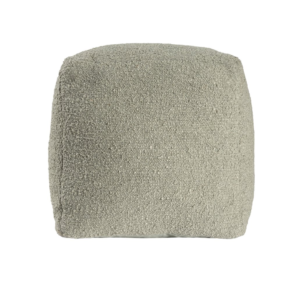 Boucle Pouf in Green 18" x 18" x 18". Picture 1