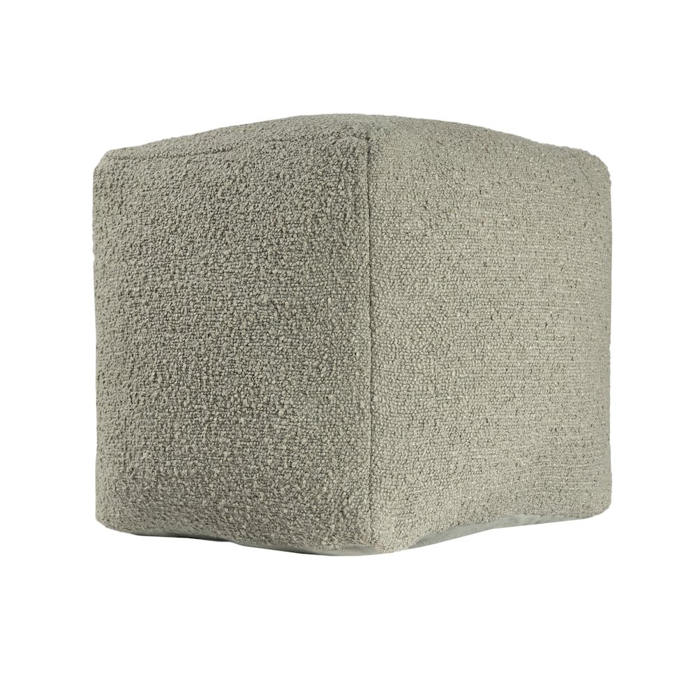 Boucle Pouf in Green 18" x 18" x 18". Picture 3