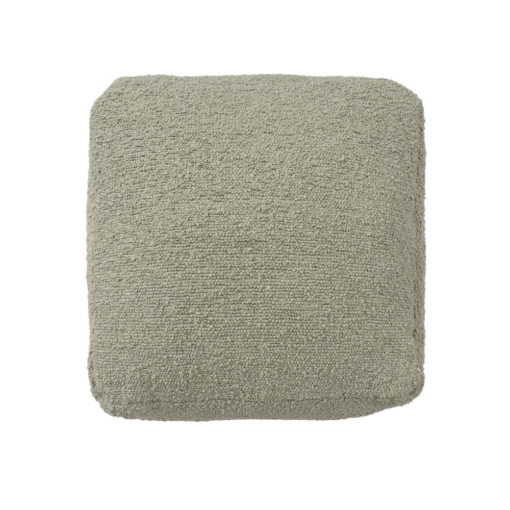 Boucle Pouf in Green 18" x 18" x 18". Picture 4