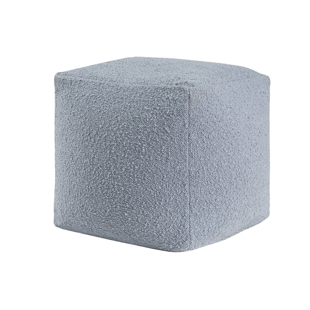Boucle Pouf  Finish in Blue 18" x 18" x 18". Picture 3