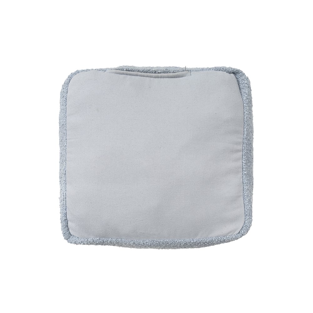 Boucle Pouf  Finish in Blue 18" x 18" x 18". Picture 5
