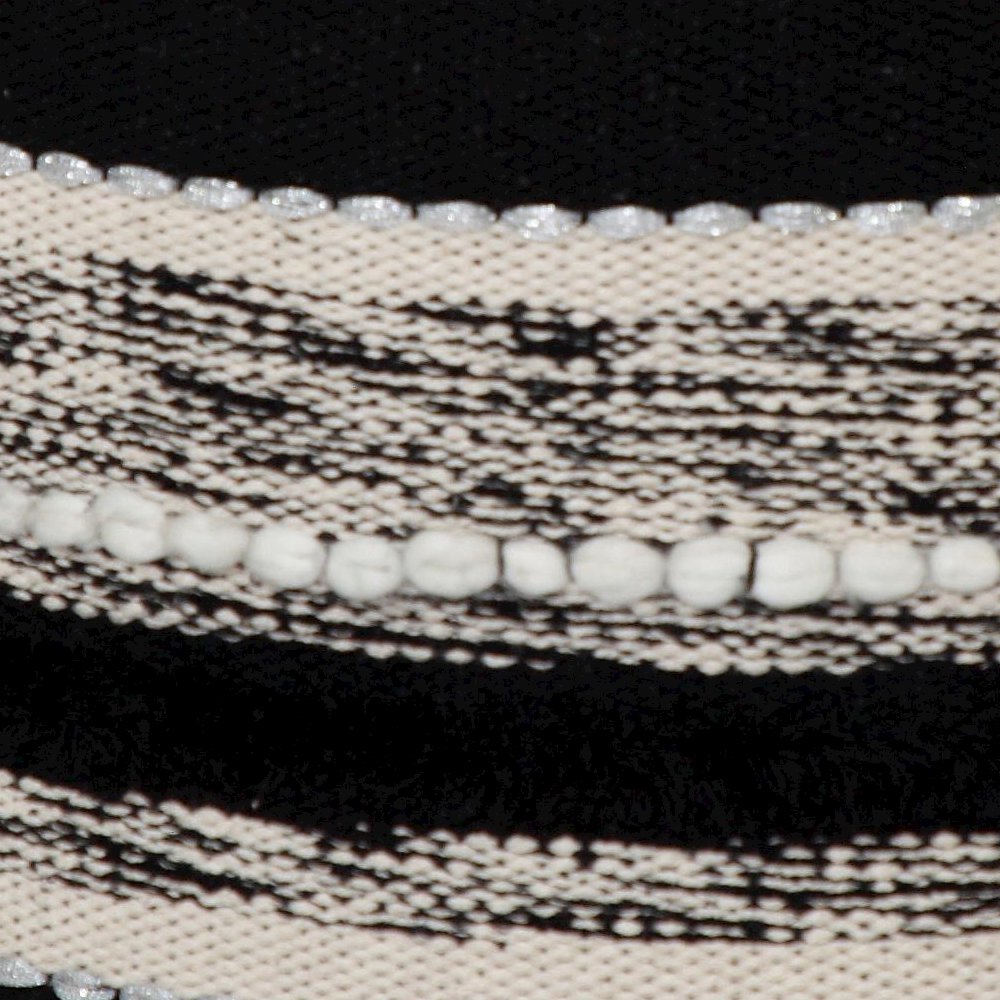 Enigma Cotton Pouf Indoor in White/Black 18" x 18" x 14". Picture 5