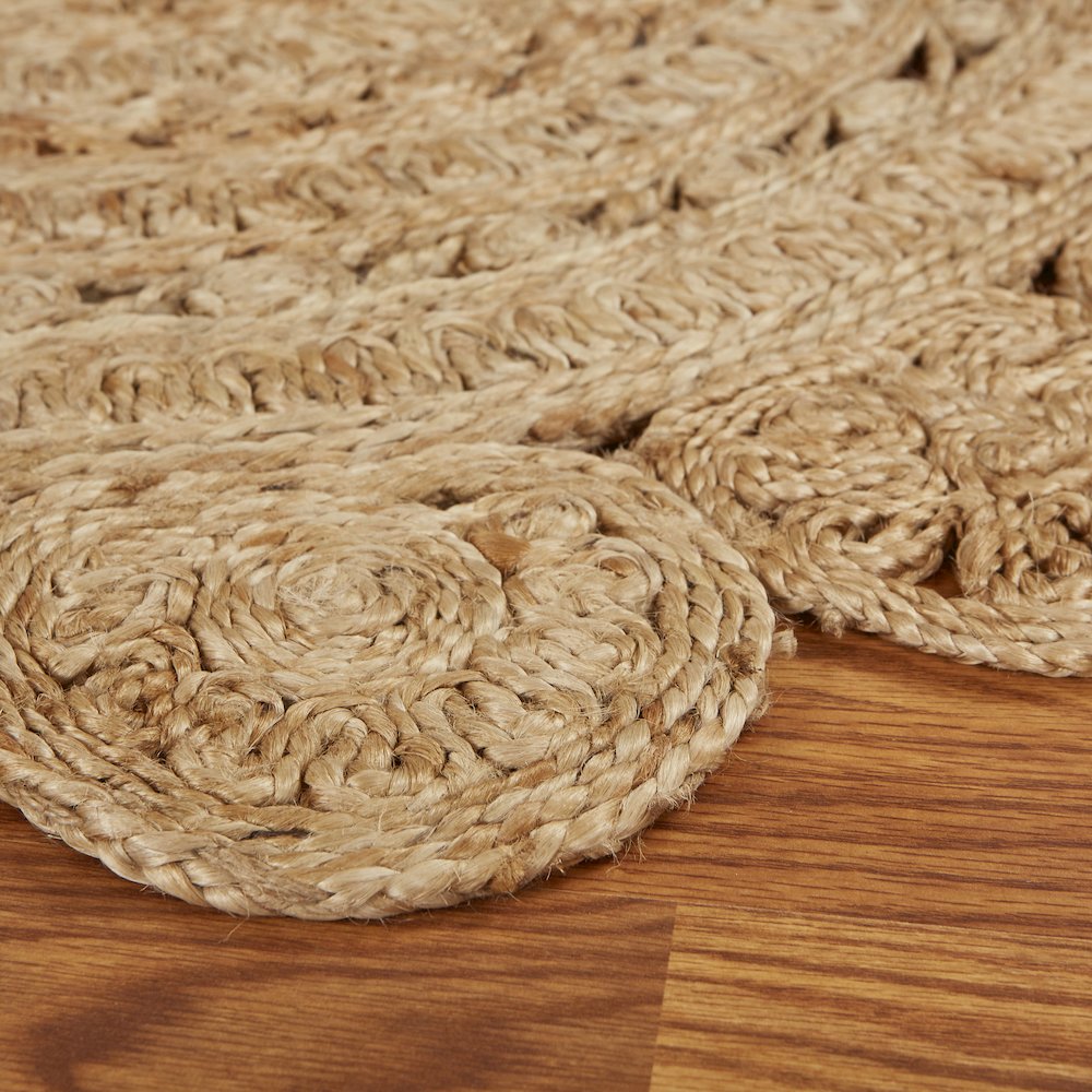 Ox Bay Natural Eclectic Circles All-Natural Jute Indoor Round Area Rug. Picture 2