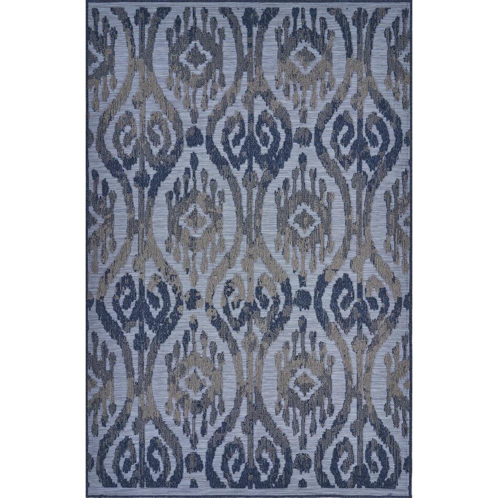 Modern Multicolored Ikat Indoor/Outdoor Rug. Picture 1
