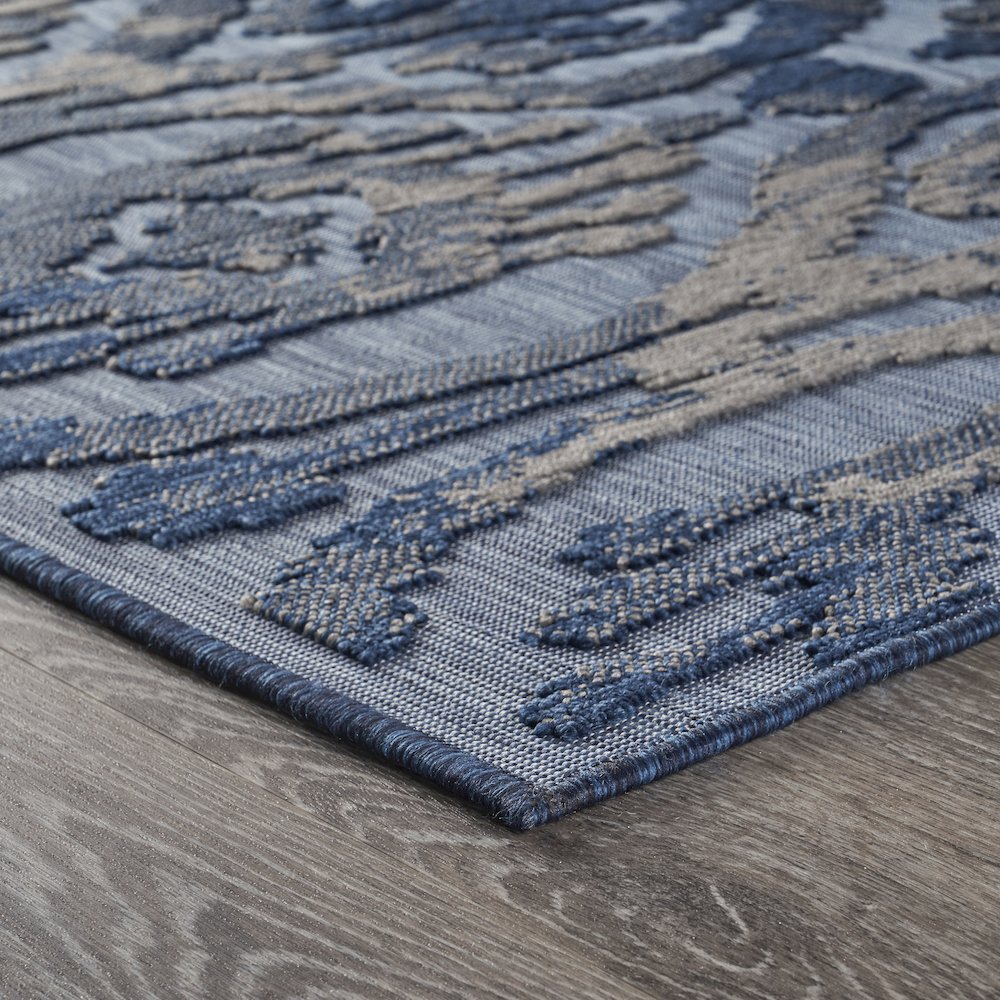 Modern Multicolored Ikat Indoor/Outdoor Rug. Picture 2