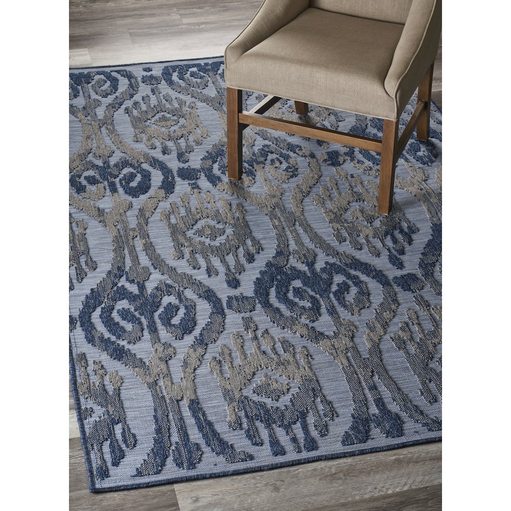 Modern Multicolored Ikat Indoor/Outdoor Rug. Picture 6