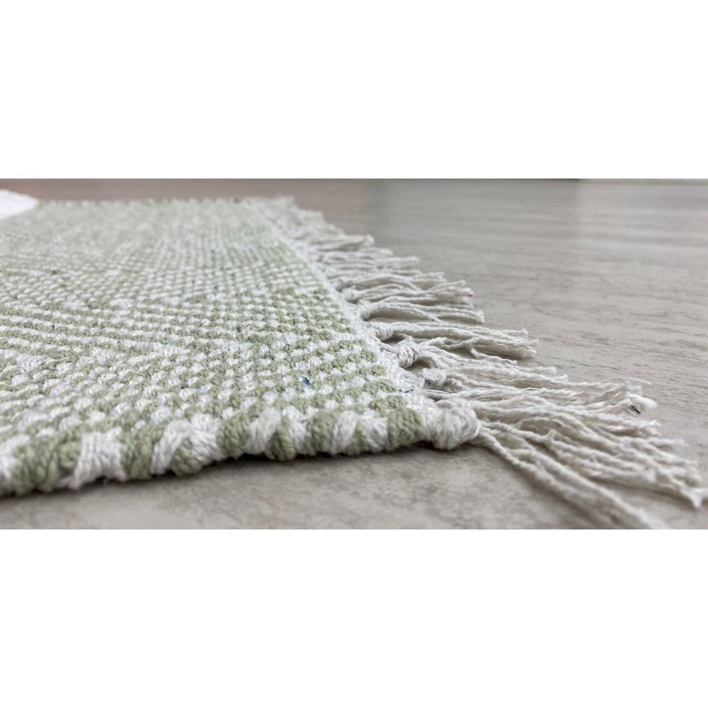RugsA Olive Gray/Ivory Farmhouse Striped Wool Area Rug, 2'3" x 3'9". Picture 3