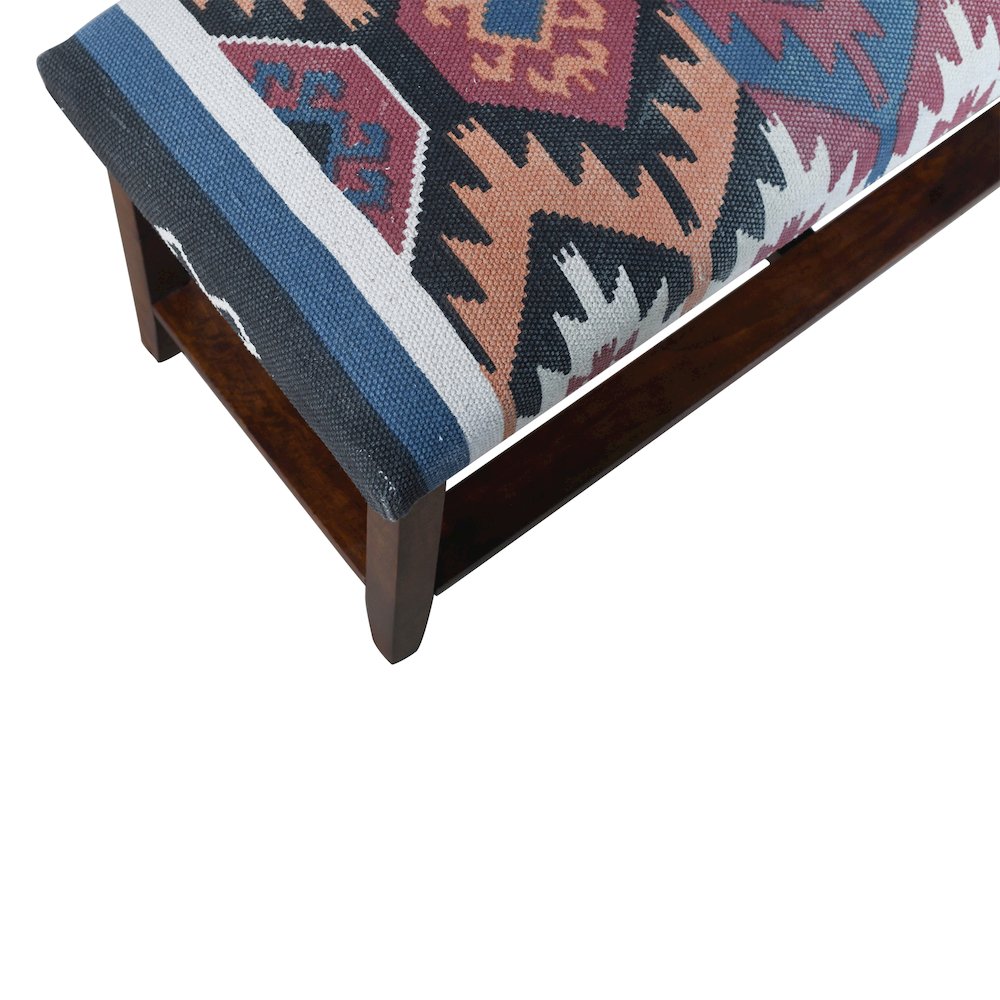 Reno Accent Bench Brown Finish 40" W x 16" D x 18" H, Multicolored. Picture 4