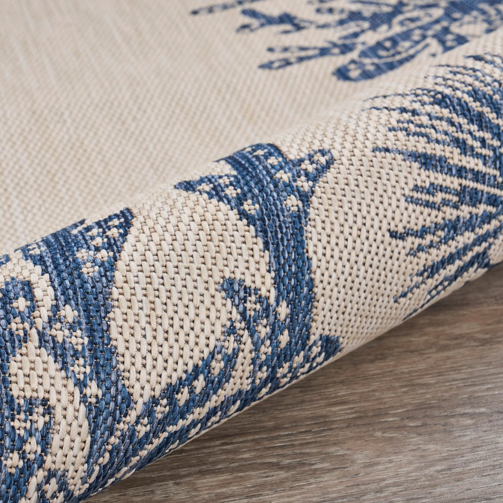 Coastal Bordered Coral Reef Indoor Outdoor Rug. Picture 4