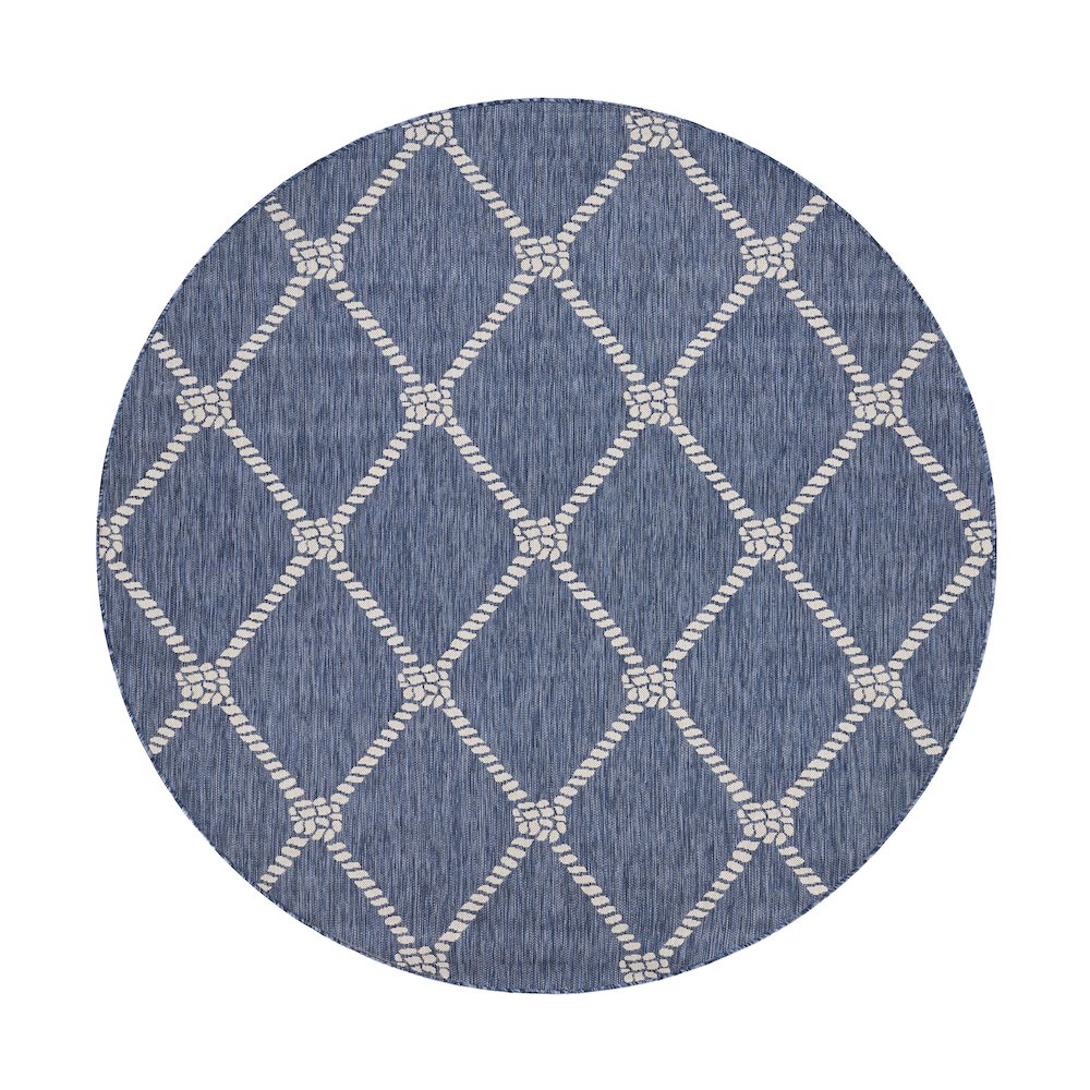 Nautical Knot Indoor Outdoor Round Rug. Picture 1