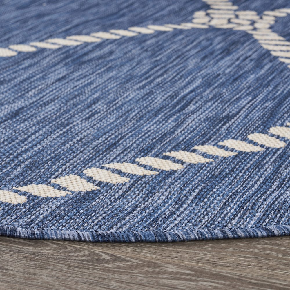 Nautical Knot Indoor Outdoor Round Rug. Picture 3