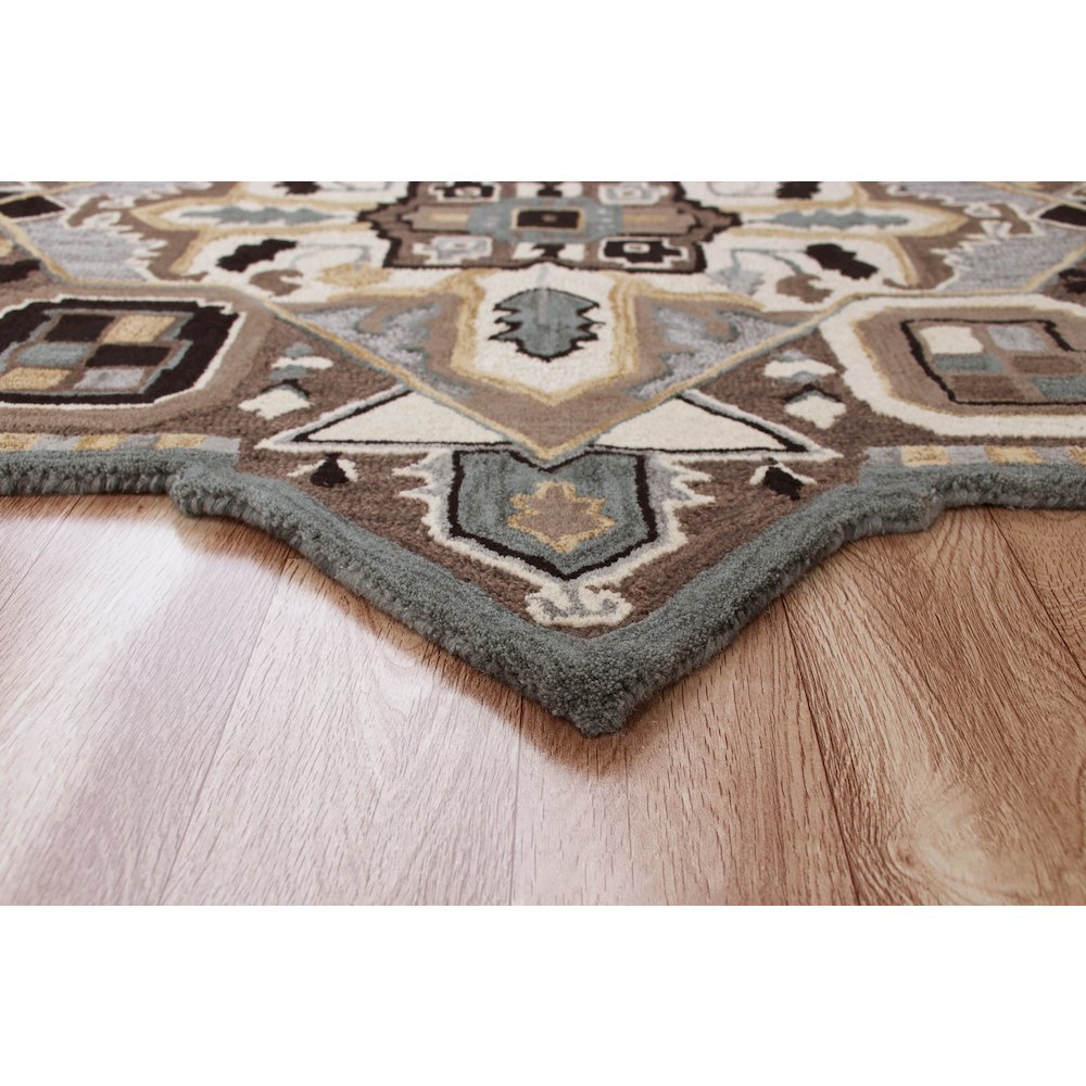 Southwestern Winter Cabin Medallion Shape Rug. Picture 4