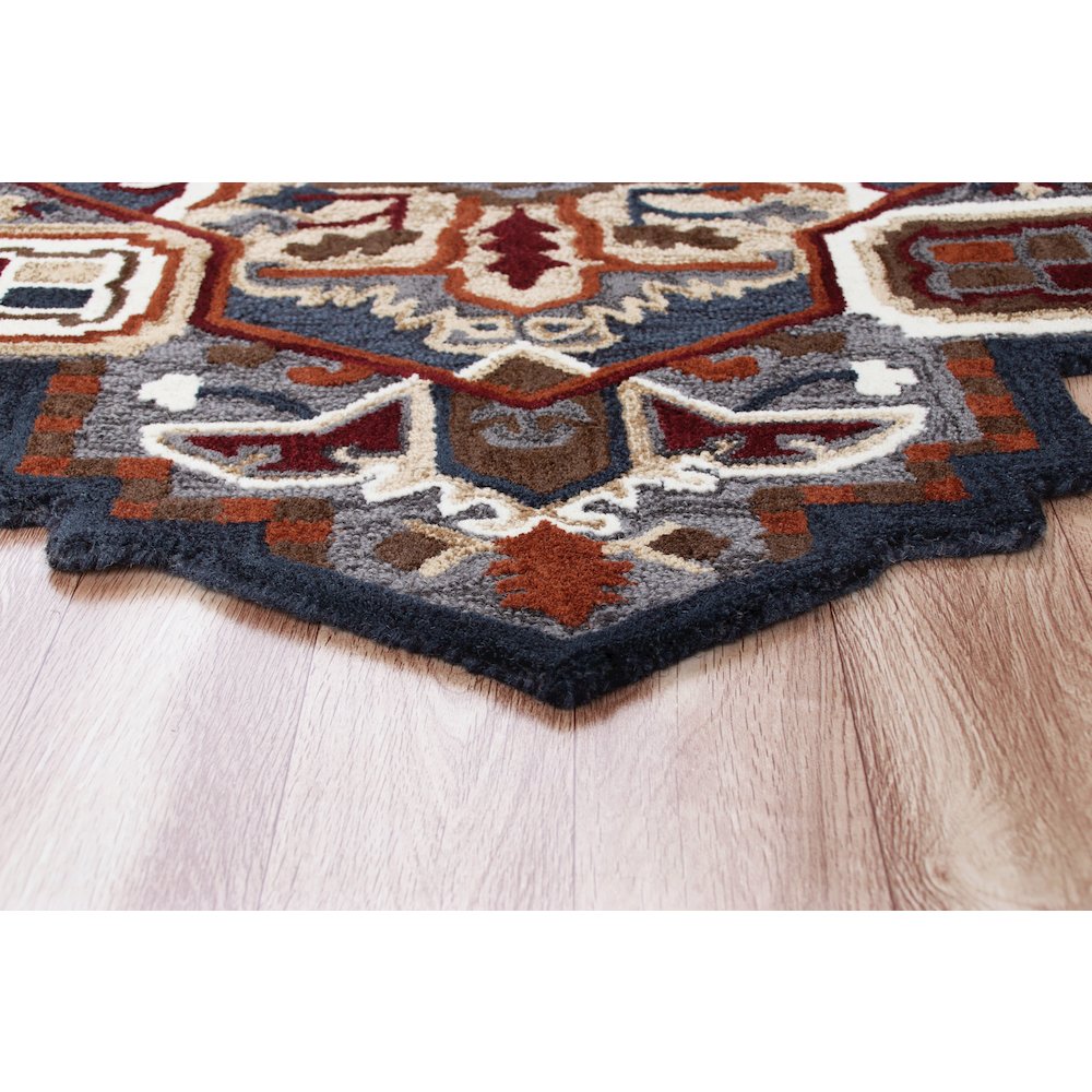 Southwestern Fall Cabin Medallion Shape Rug. Picture 4