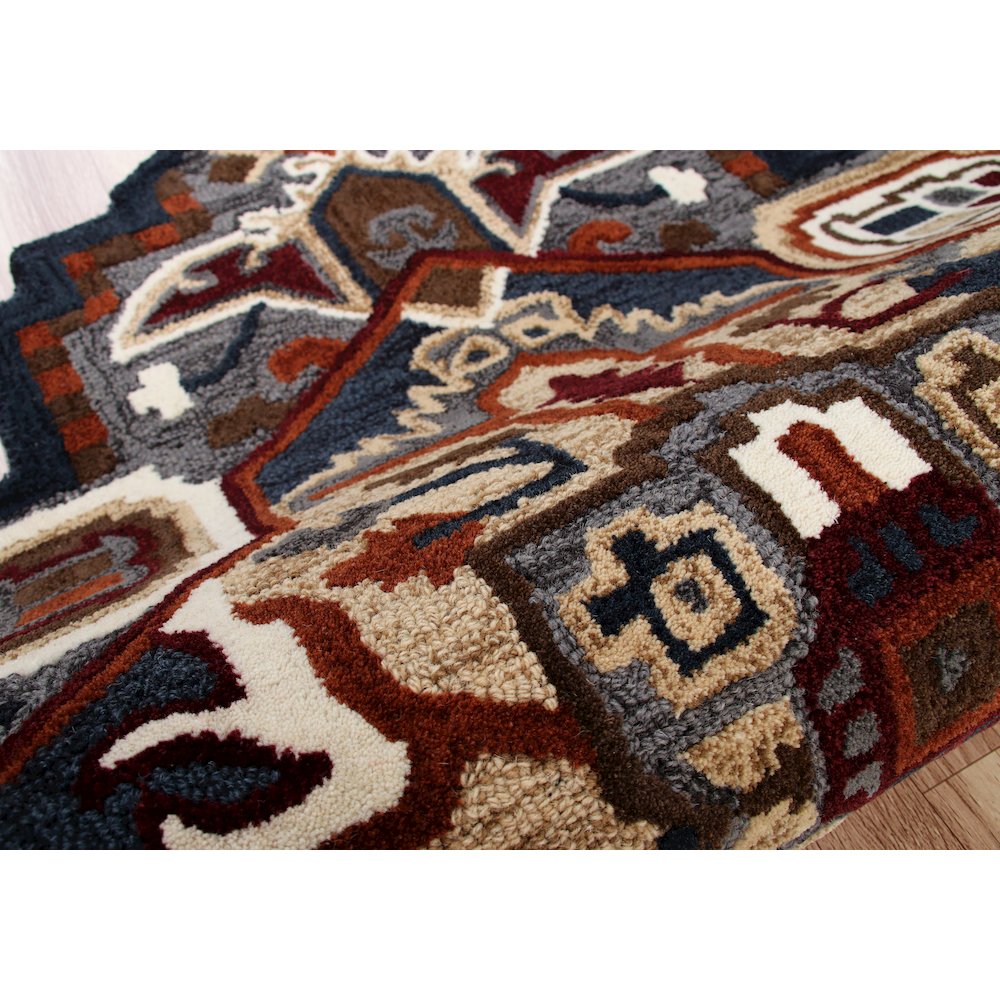 Southwestern Fall Cabin Medallion Shape Rug. Picture 5