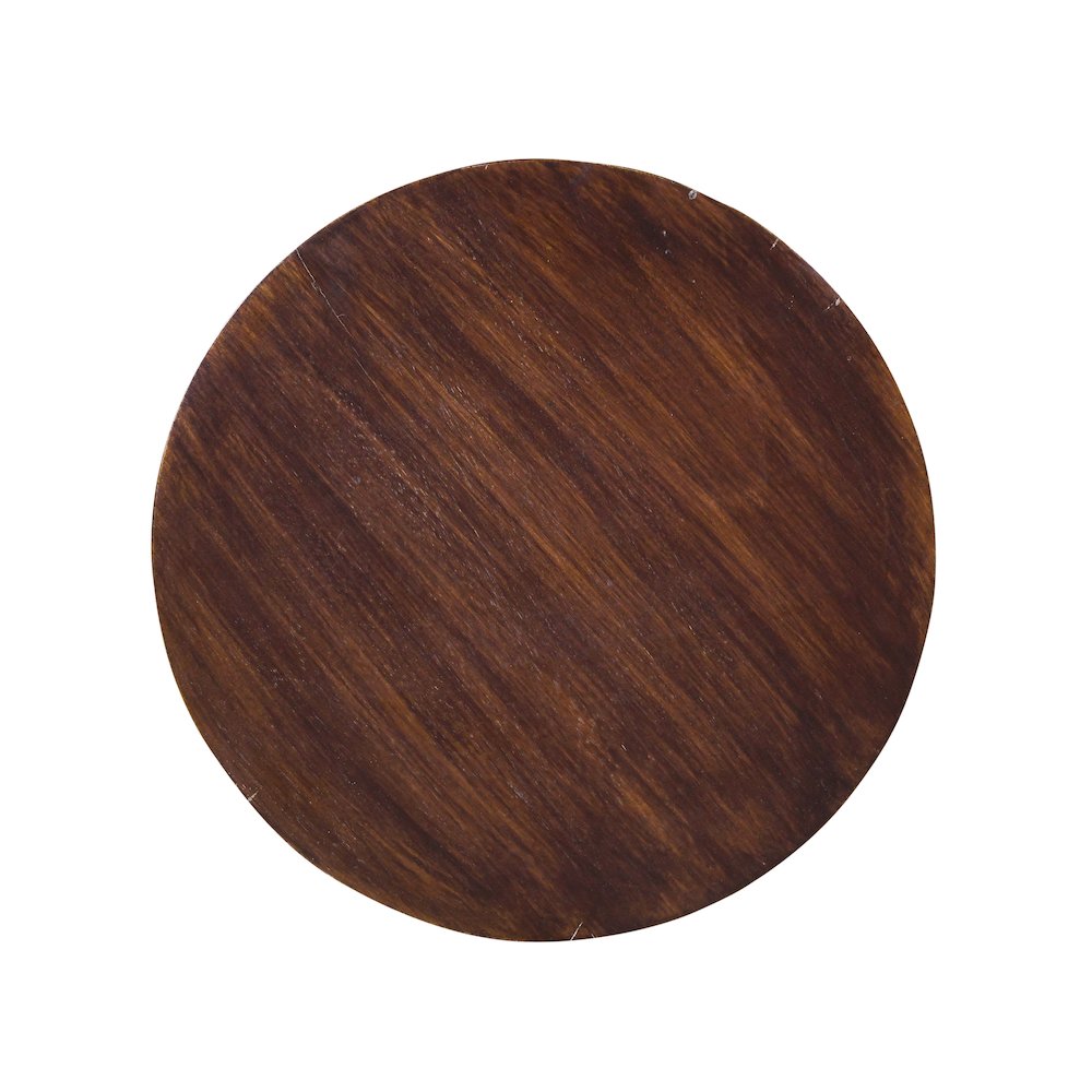 Brown Contemporary Handmade Solid Mango Wood Drum Side End Table. Picture 4