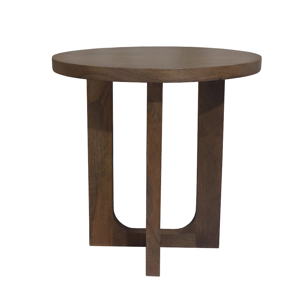 Brown Modern Contemporary Mango Wood Indoor Round Side Table. Picture 7