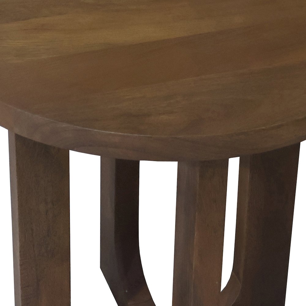 Brown Modern Contemporary Mango Wood Indoor Round Side Table. Picture 4