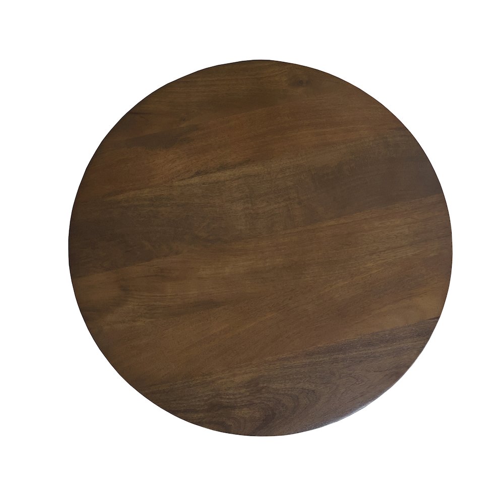 Brown Modern Contemporary Mango Wood Indoor Round Side Table. Picture 5