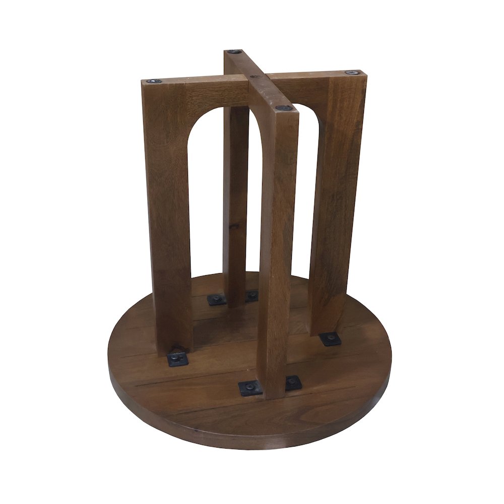 Brown Modern Contemporary Mango Wood Indoor Round Side Table. Picture 6