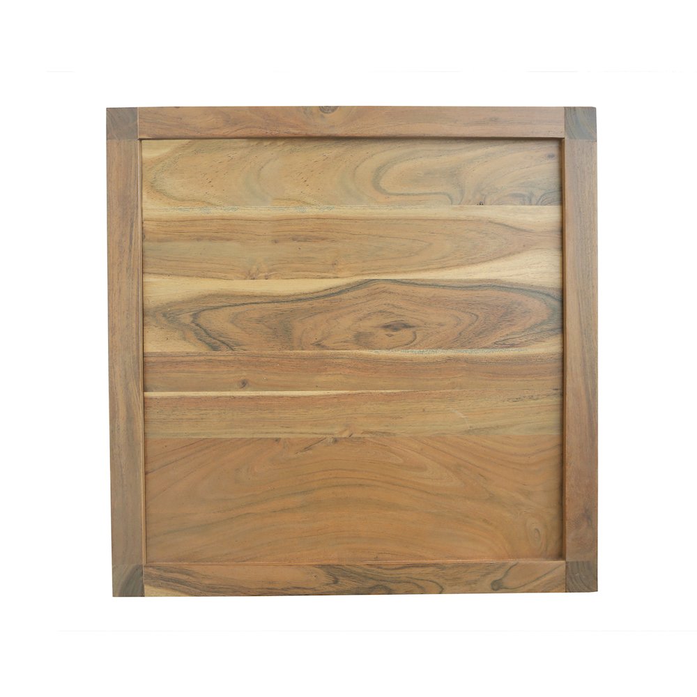 Contemporary Solid Hand-Made Wood Square Raised Lip Edge and Storage Side Table. Picture 5