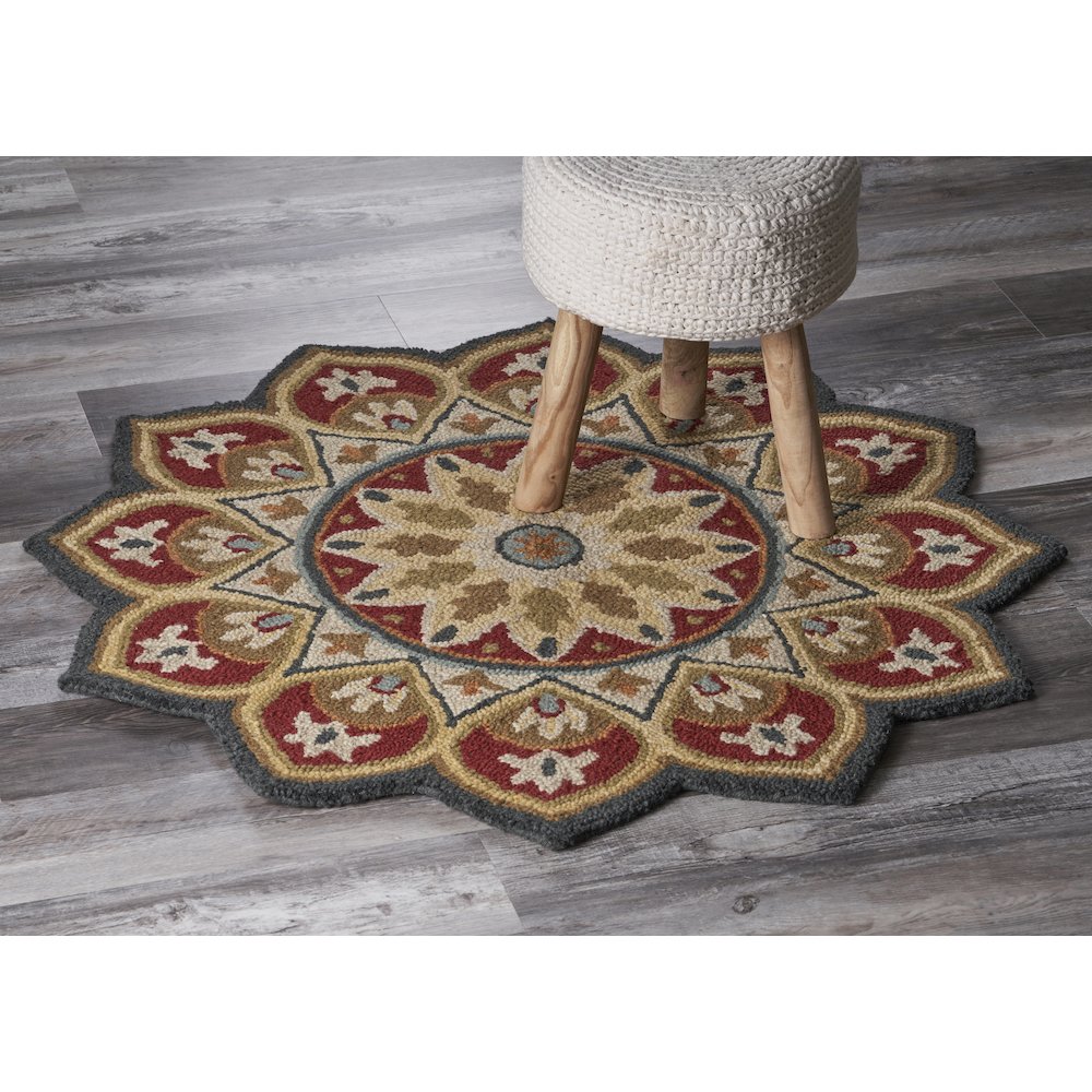 Red Sunflower Area Rug. Picture 6