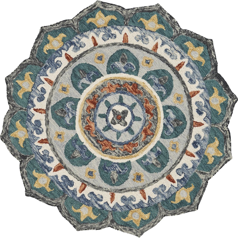 Eclectic Floral Mandala Indoor Area Rug. Picture 1