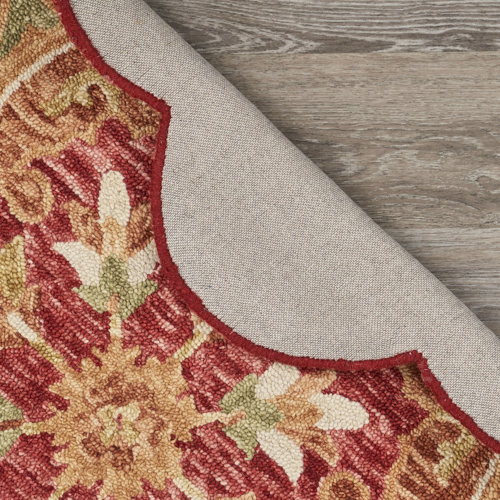 Burnt Red Medallion Garden Area Rug. Picture 3