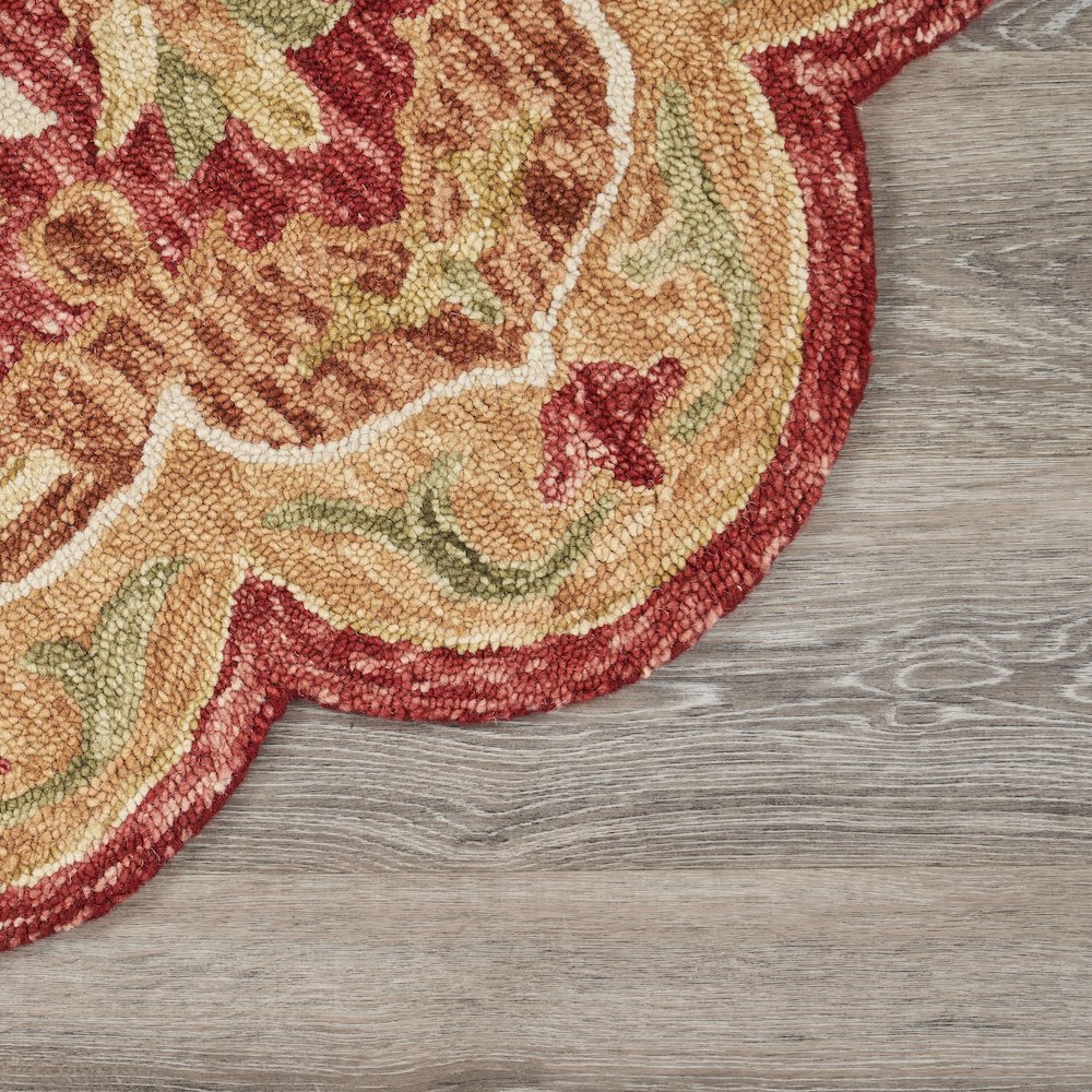 Burnt Red Medallion Garden Area Rug. Picture 5
