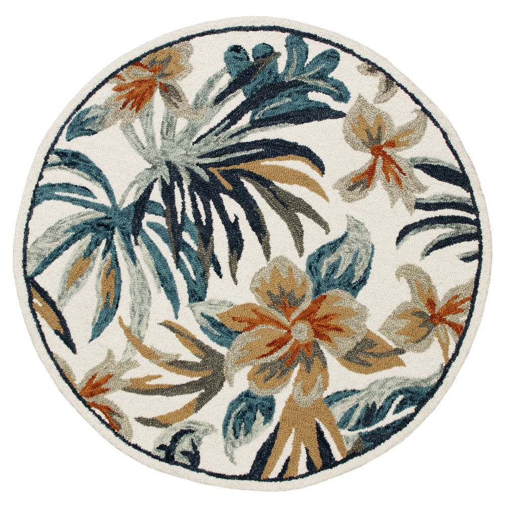 Tropical Paradise Floral Round Rug. Picture 1