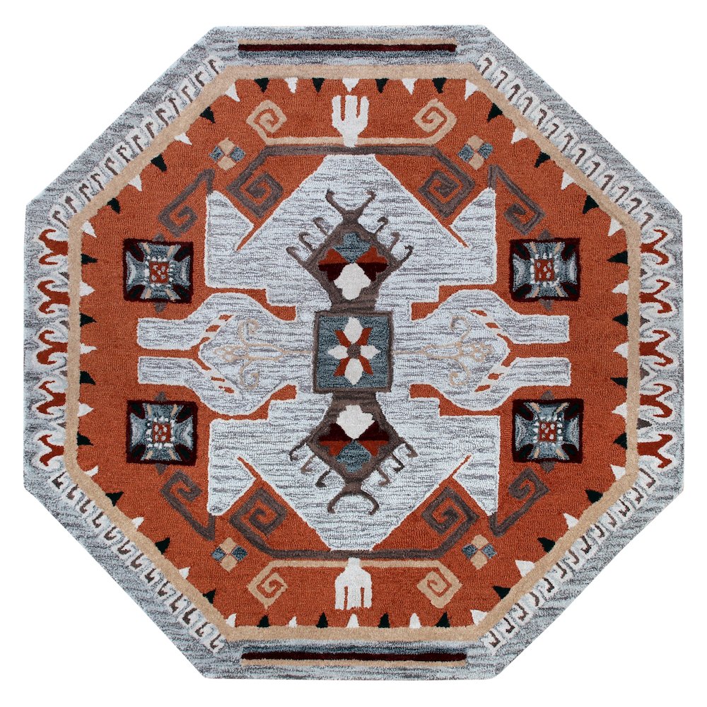 Terracotta Textile Southwestern Shape Rug. Picture 1