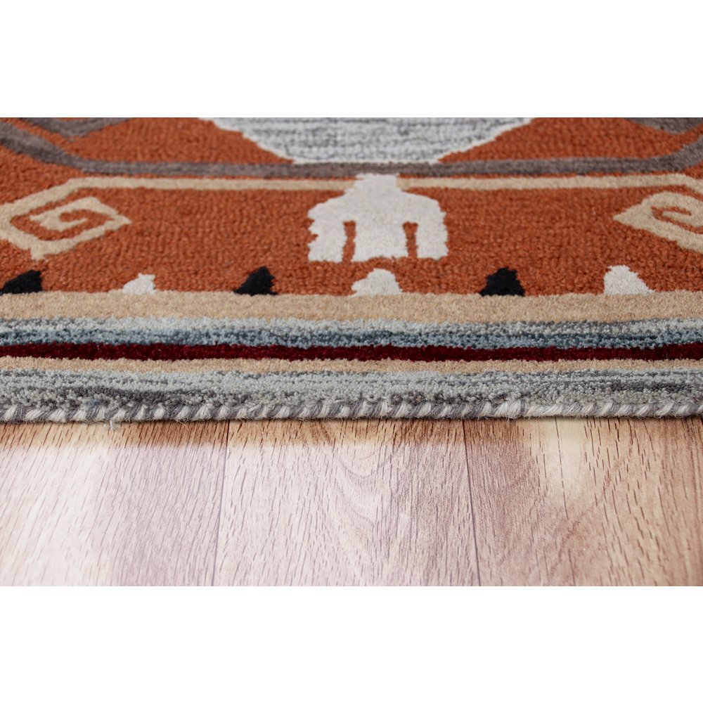 Terracotta Textile Southwestern Shape Rug. Picture 4