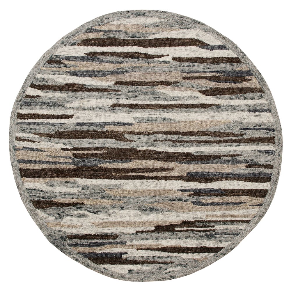 Distressed Cabin Camouflage Round Rug. Picture 1