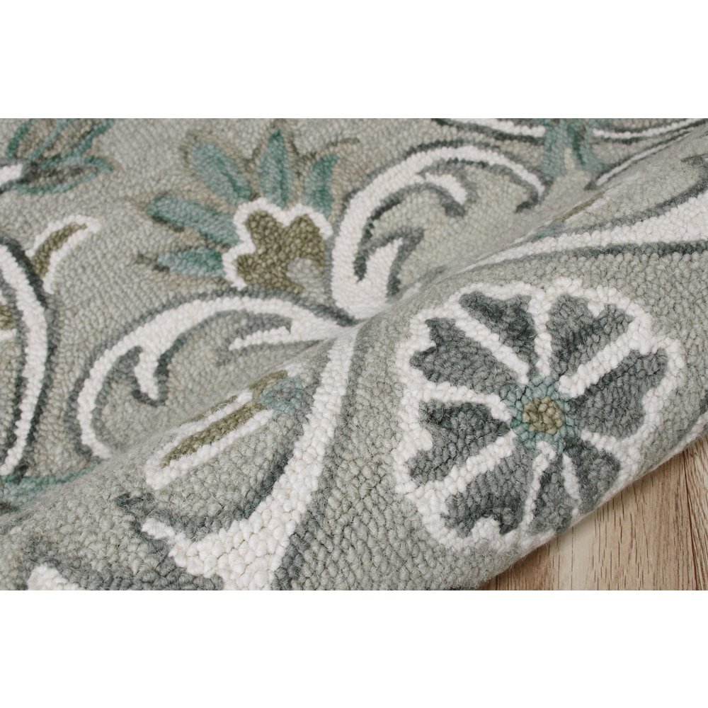Traditional Floral Filigree Round Rug. Picture 5