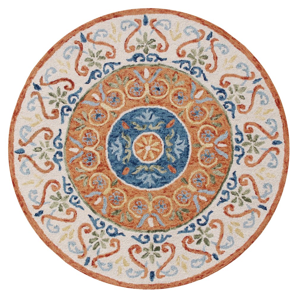 Southwestern Leon Medallion Round Rug. Picture 1