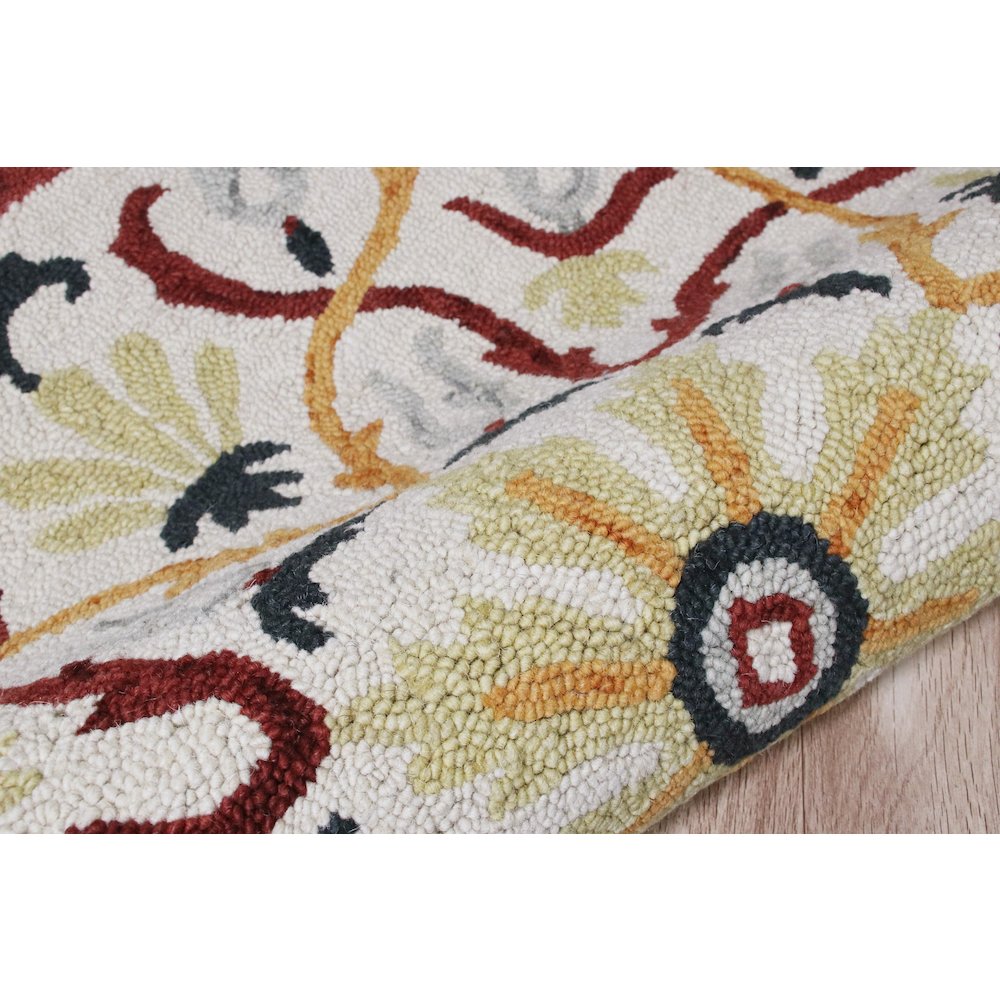 Hand Tufted Electric Floral Medallion Round Rug. Picture 5