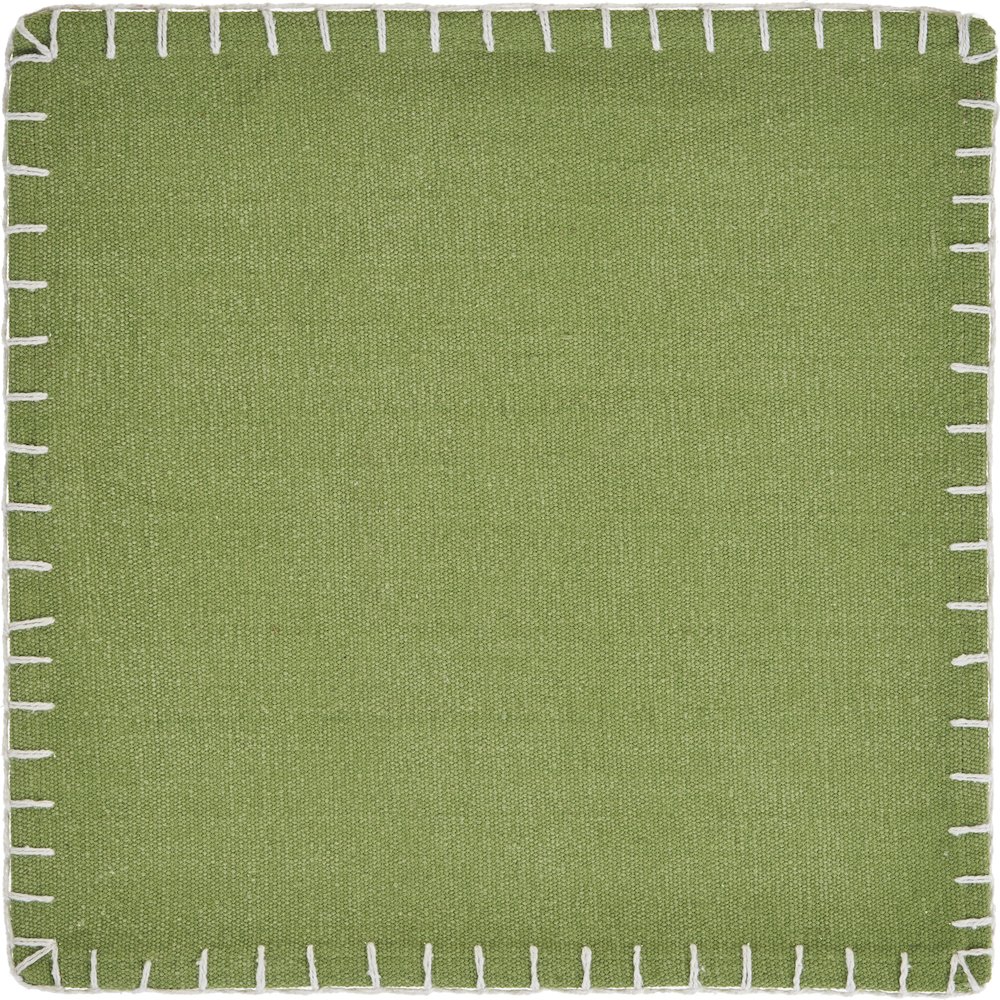 Olive Green Embroidered Edge Place Mat. Picture 3