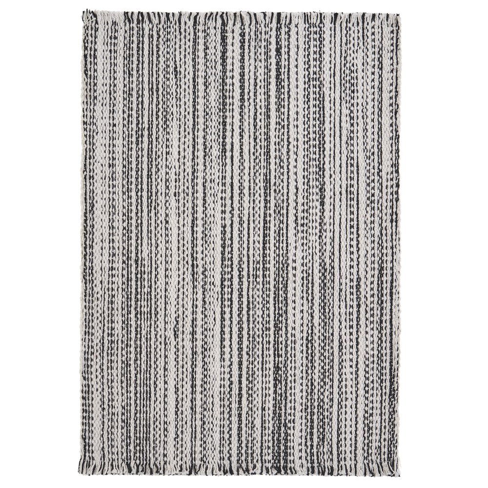 Special Black/White Striped Handwoven Rectangular Placemat, Set of 4. Picture 3