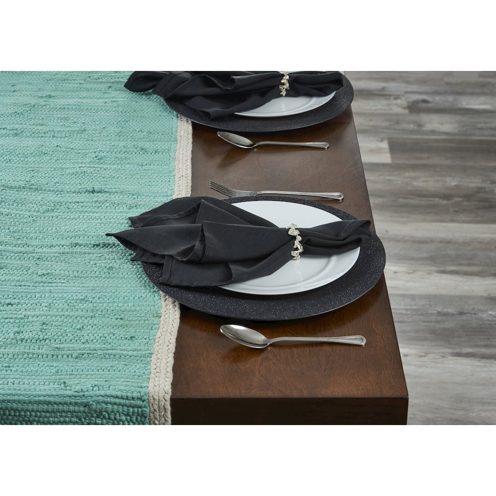 Bordered Turquoise Table Runner. Picture 3