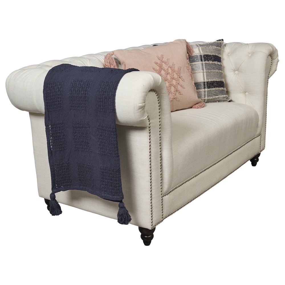 Indigo Solid All-Natural Cotton Throw Blanket. Picture 4