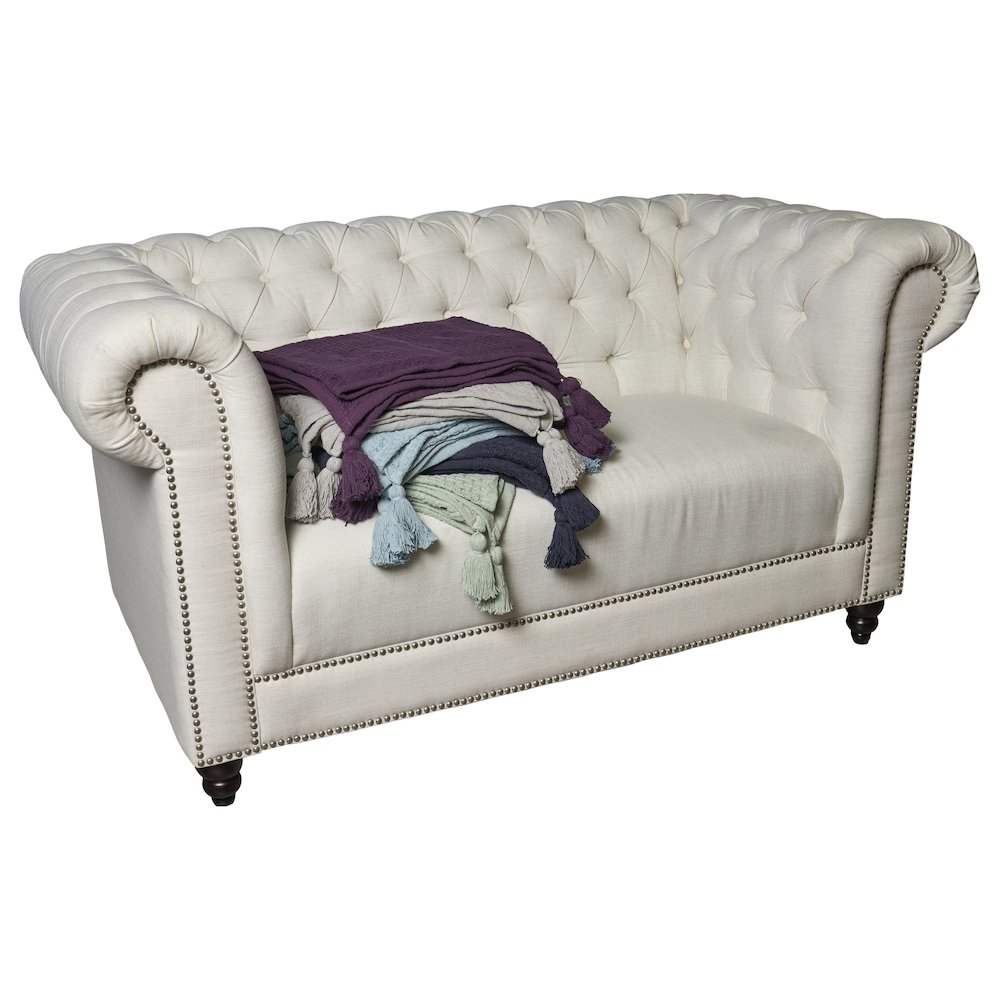 Indigo Solid All-Natural Cotton Throw Blanket. Picture 5