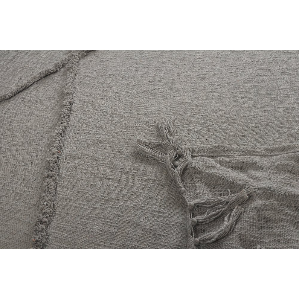 Evette Rios Diamond Tufted All-Natural Cotton Throw Blanket, Gray. Picture 4