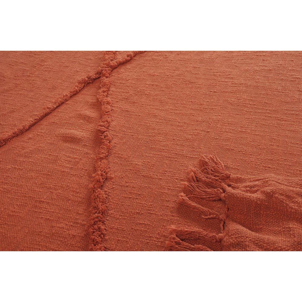 Orange Solid All-Natural Cotton Throw Blanket. Picture 3