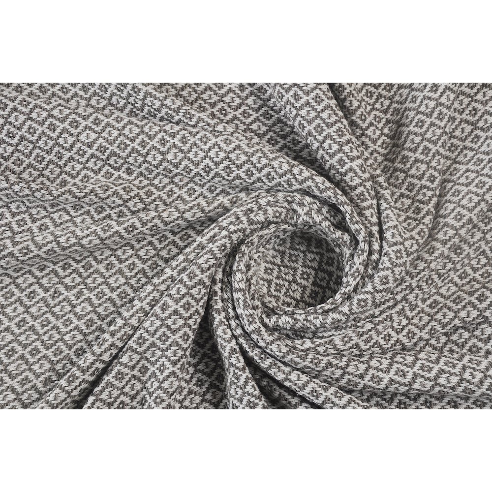 Grey/White Diamond All-Natural Cotton Throw Blanket. Picture 2