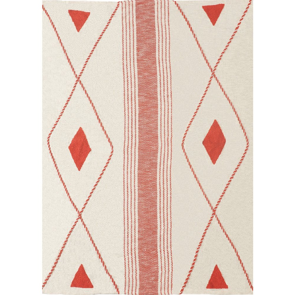 Red/Cream Diamond All-Natural Cotton Throw Blanket. Picture 5