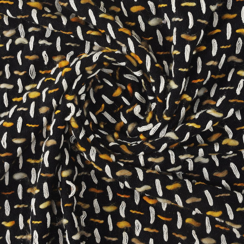 Black/Gold Geometric All-Natural Cotton Throw Blanket. Picture 6