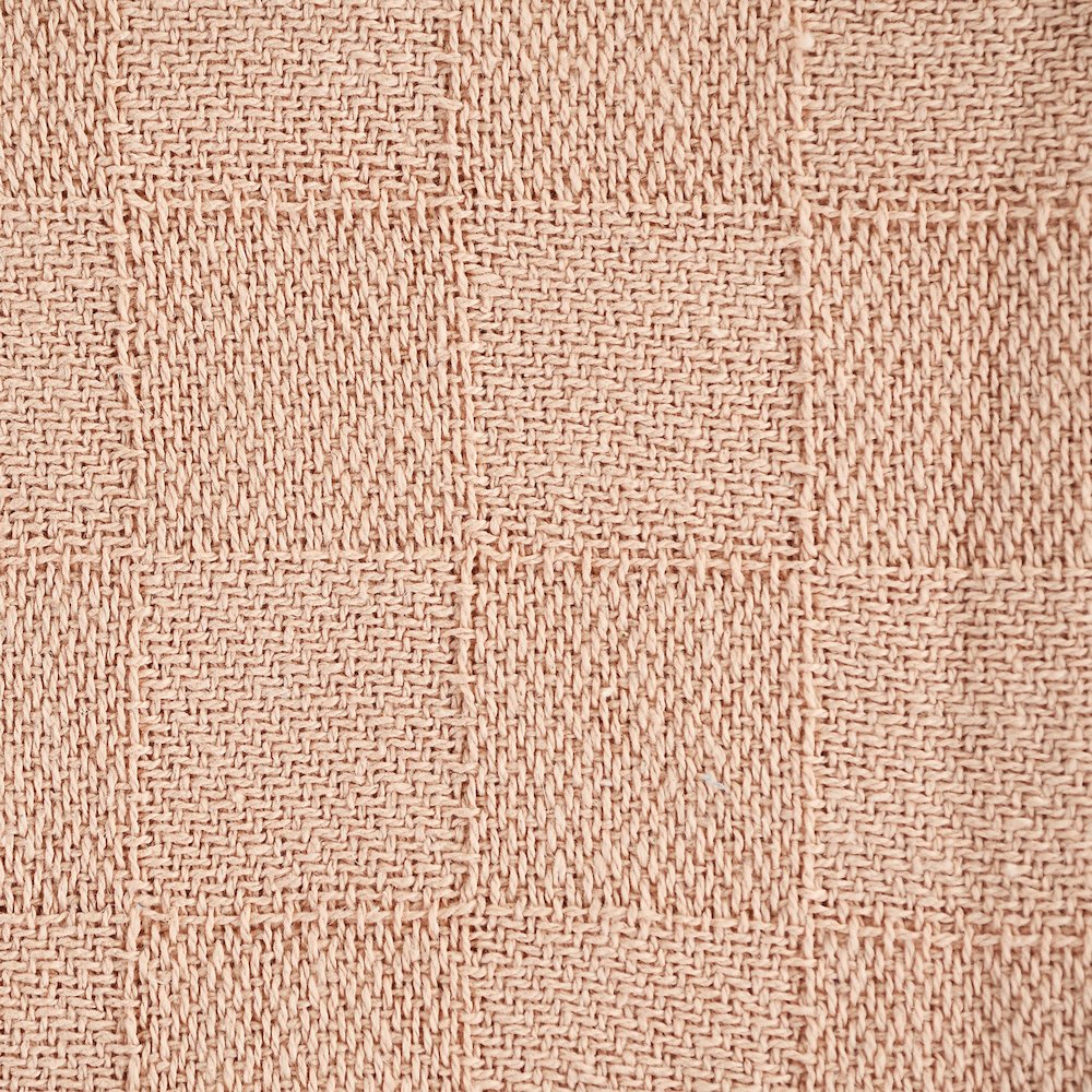 Peach Solid Hand-Woven All-Natural Cotton Throw Blanket. Picture 6