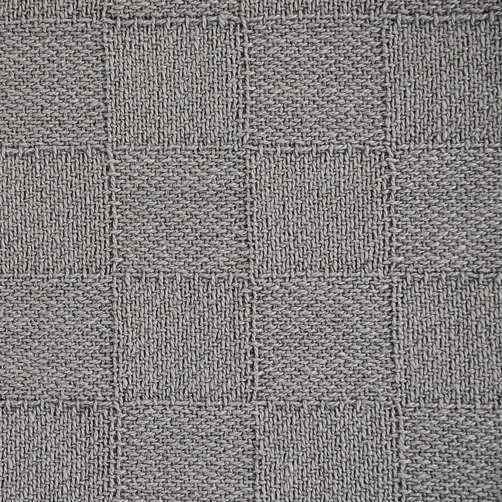Evette Rios Heather Handmade Basketwoven All-Natural Cotton Throw Blanket, Gray. Picture 6