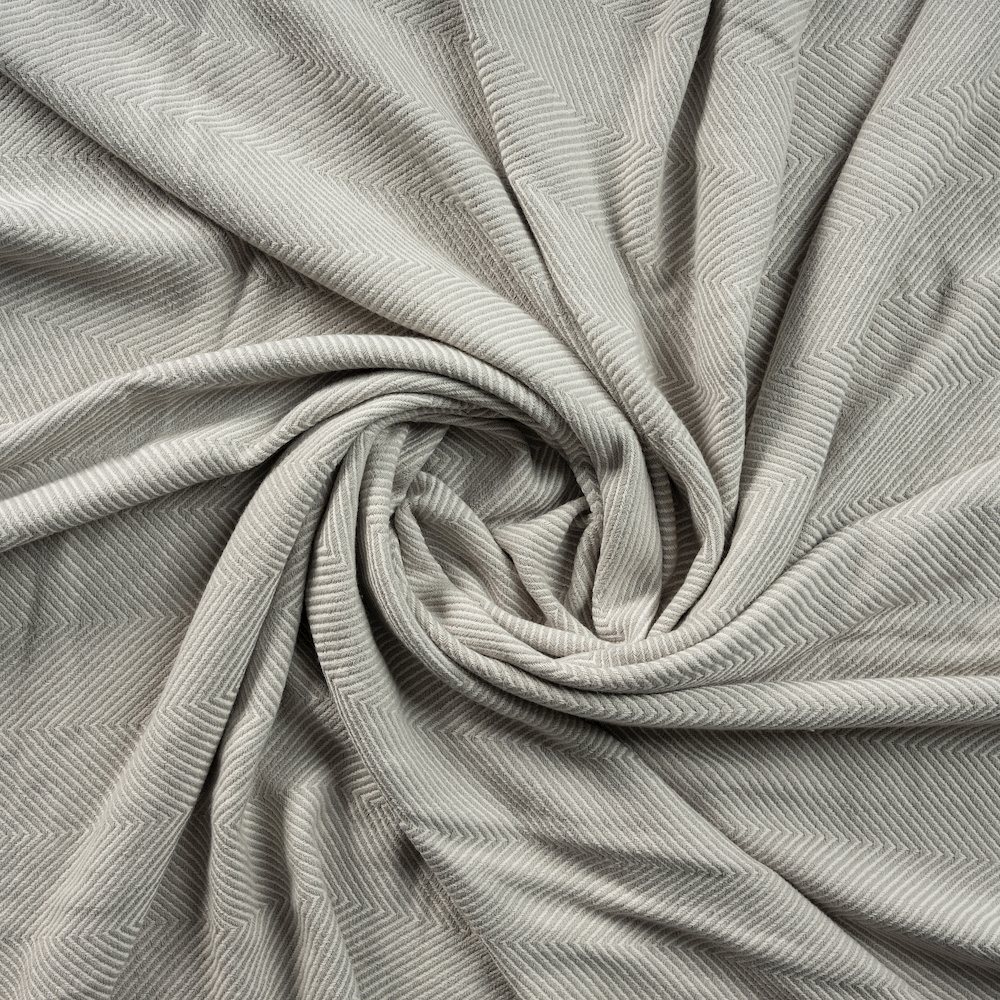 Grey/Cream Herringbone All-Natural Cotton Throw Blanket. Picture 4